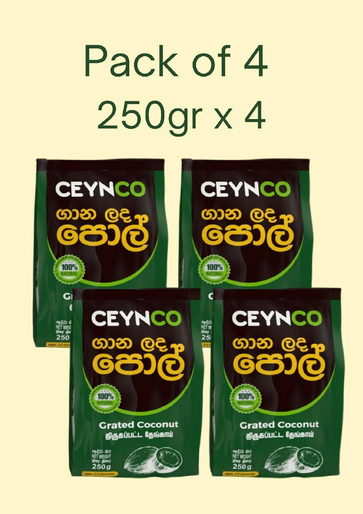 Ceynco Dehydrated Grated Coconut 1 kg | (4 X 250g)