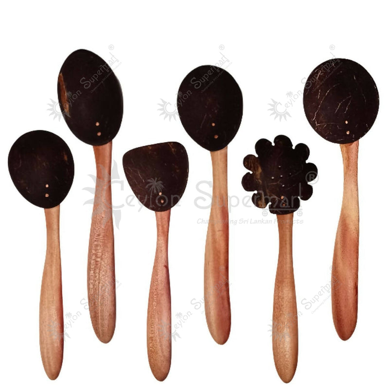 E and E Shop Coconut Shell Serving Spoons | 6 pcs
