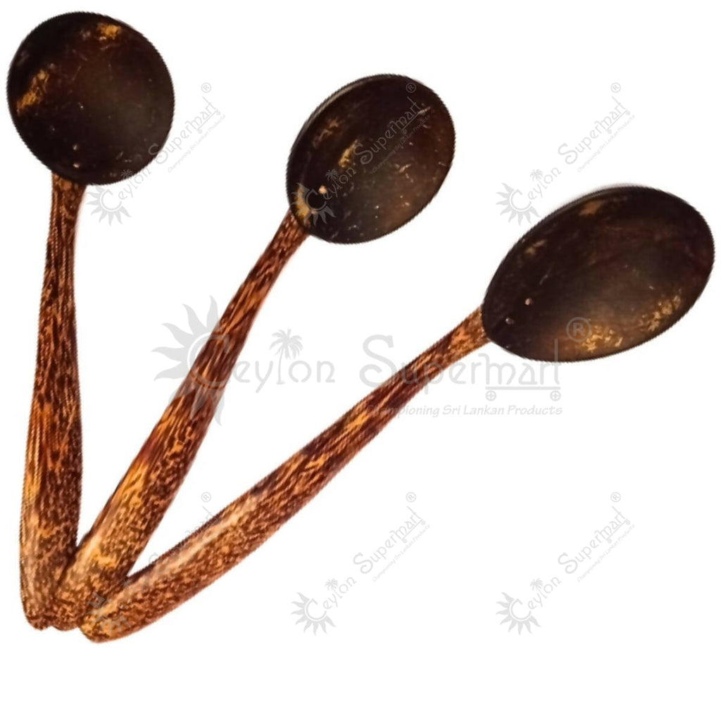 E and E Shop Coconut Shell Cooking Spoons | Pack of 10 Spoons