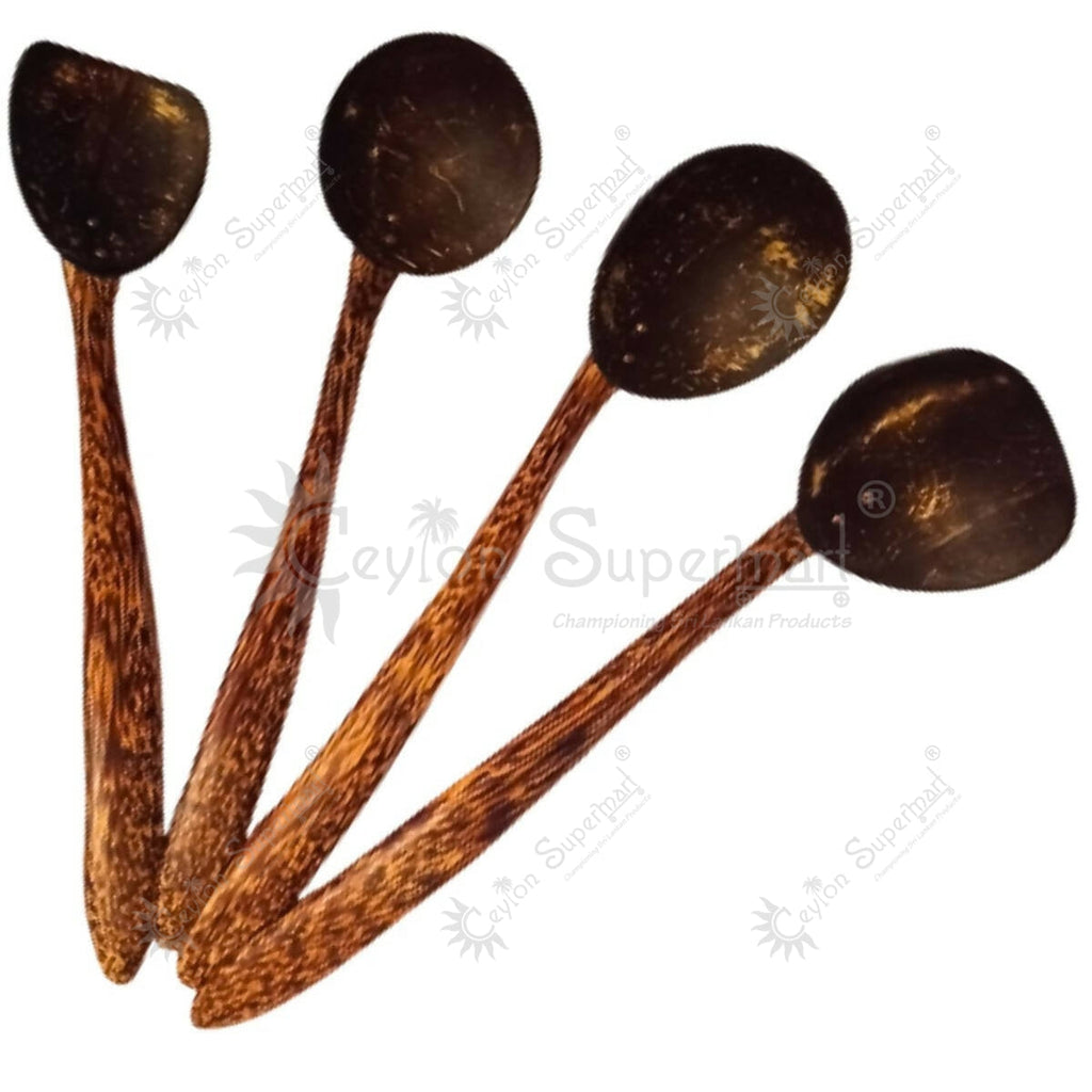 E and E Shop Coconut Shell Cooking Spoons | Pack of 10 Spoons