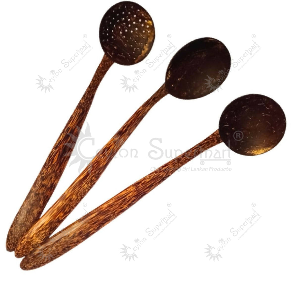 E and E Shop Coconut Shell Cooking Spoons | Pack of 10 Spoons