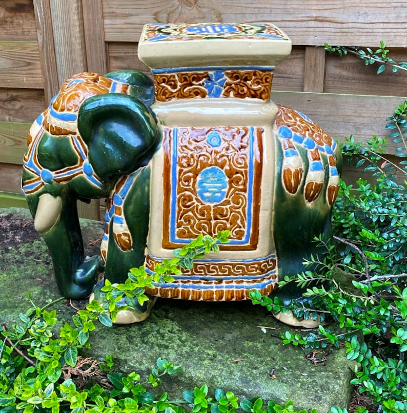 Elephant Ceramic XL Plant Stand 1960-70s