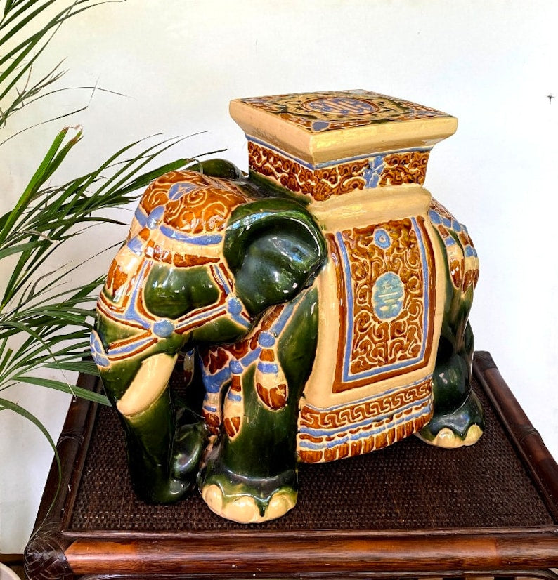 Elephant Ceramic XL Plant Stand 1960-70s