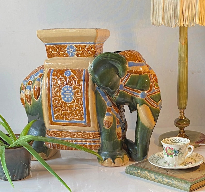 Elephant Ceramic XL Plant Stand 1960-70s