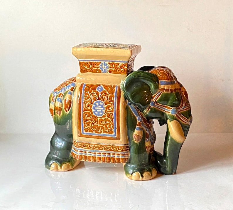 Elephant Ceramic XL Plant Stand 1960-70s