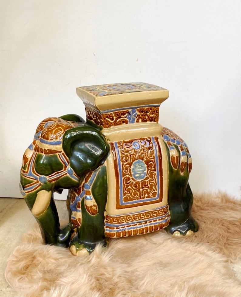 Elephant Ceramic XL Plant Stand 1960-70s