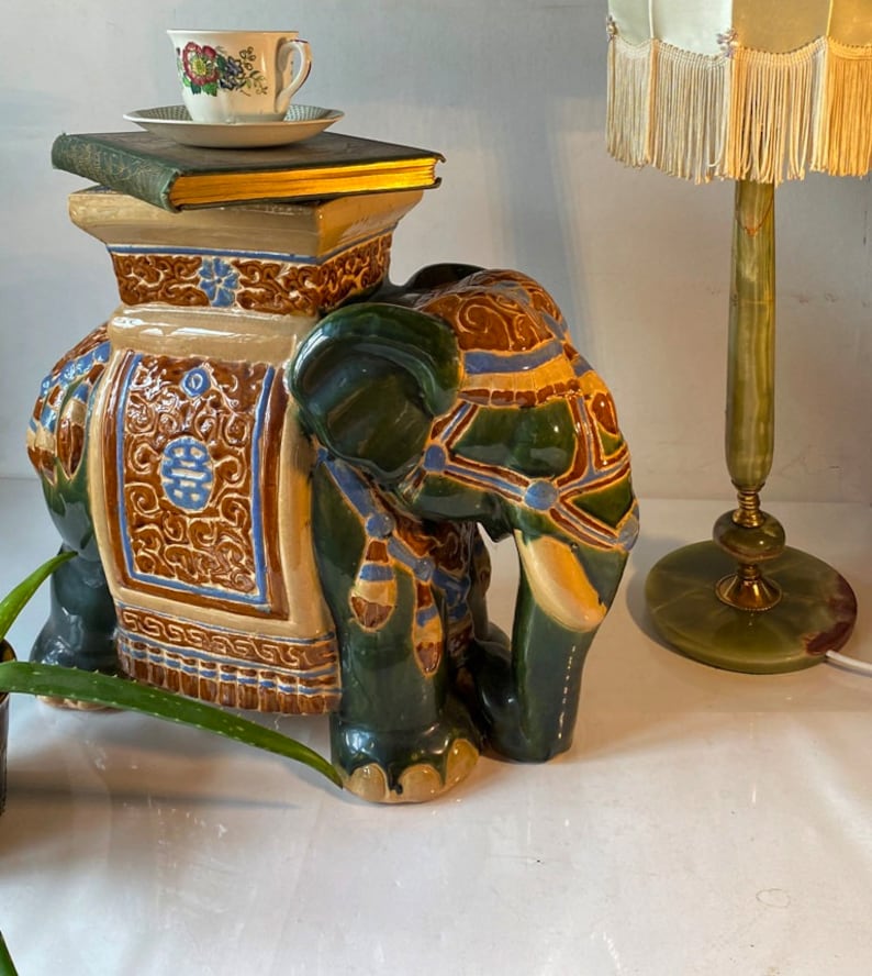 Elephant Ceramic XL Plant Stand 1960-70s